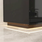 Meuble TV blanc laqué avec éclairage LED — 1 unité