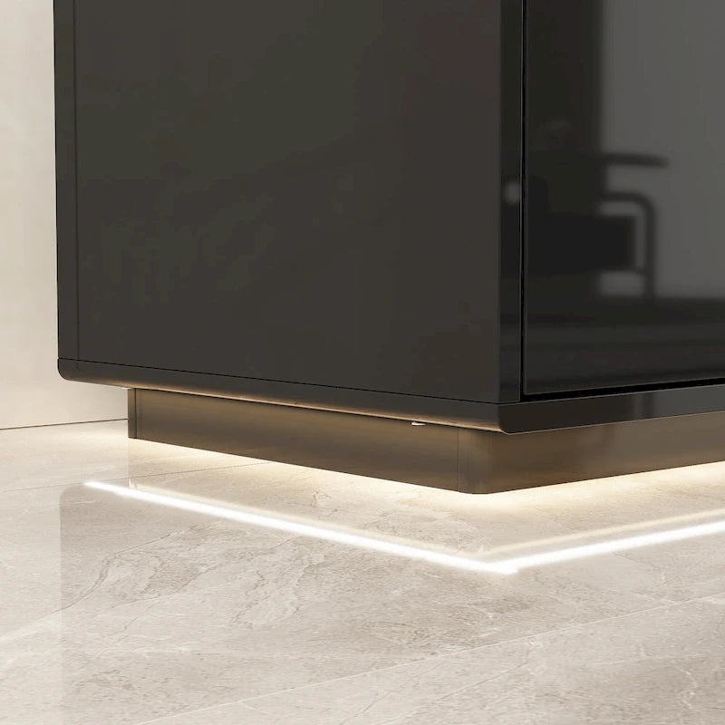 Meuble TV blanc laqué avec éclairage LED — 1 unité