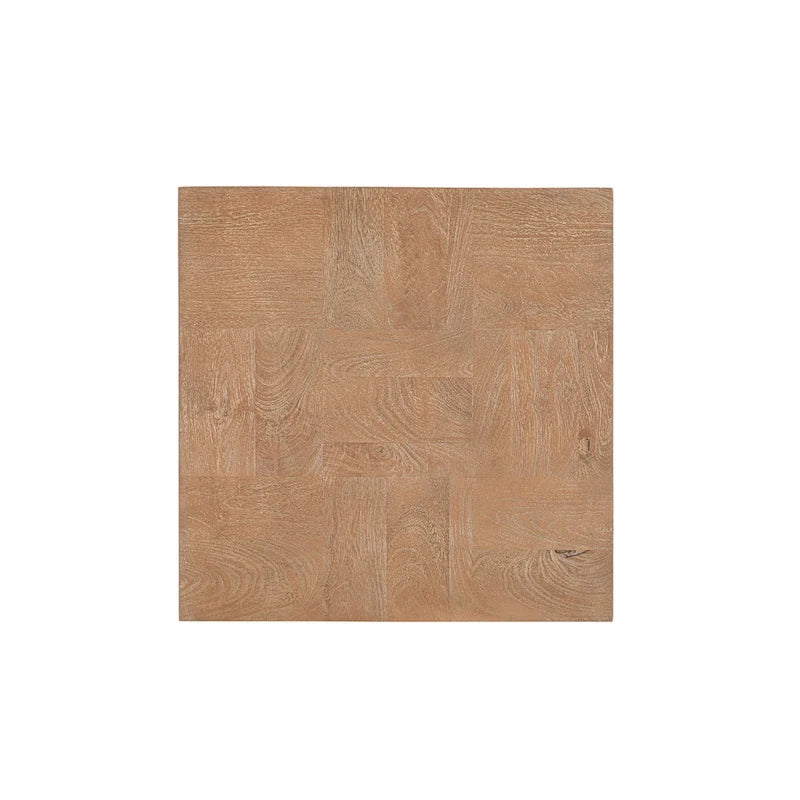 Table d'appoint en bois massif Marron foncé / Marron / Gris foncé — Style moderne, 1 personne