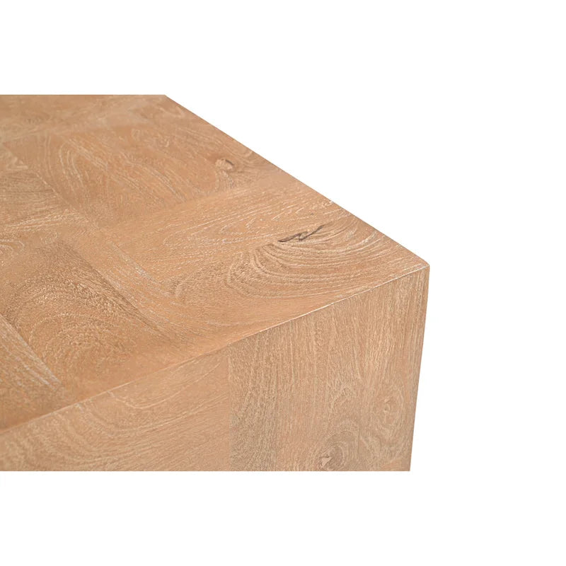 Table d'appoint en bois massif Marron foncé / Marron / Gris foncé — Style moderne, 1 personne