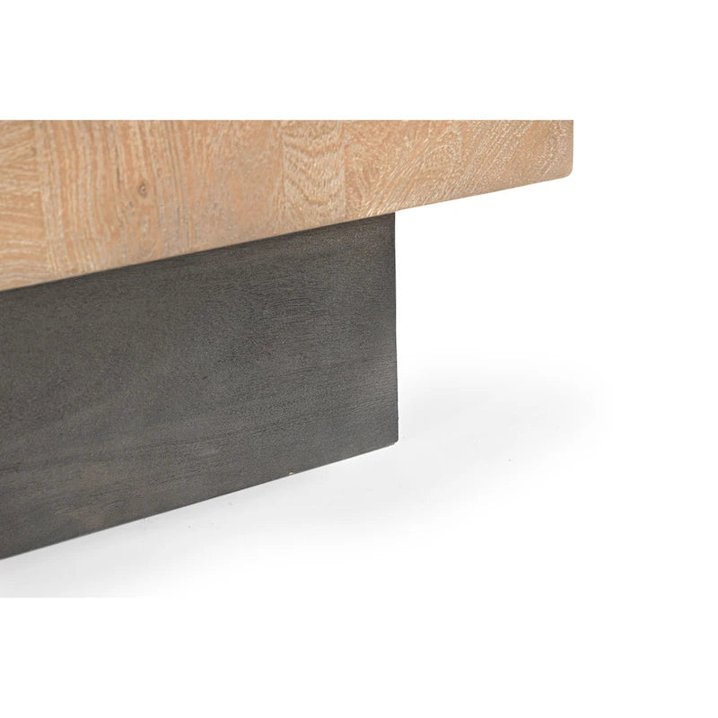 Table d'appoint en bois massif Marron foncé / Marron / Gris foncé — Style moderne, 1 personne