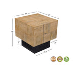 Table d'appoint en bois massif Marron foncé / Marron / Gris foncé — Style moderne, 1 personne