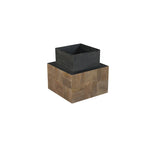 Table d'appoint en bois massif Marron foncé / Marron / Gris foncé — Style moderne, 1 personne