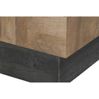 Table d'appoint en bois massif Marron foncé / Marron / Gris foncé — Style moderne, 1 personne