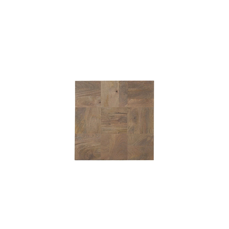 Table d'appoint en bois massif Marron foncé / Marron / Gris foncé — Style moderne, 1 personne