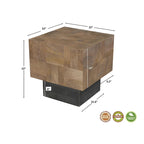 Table d'appoint en bois massif Marron foncé / Marron / Gris foncé — Style moderne, 1 personne