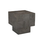 Table d'appoint en bois massif Marron foncé / Marron / Gris foncé — Style moderne, 1 personne