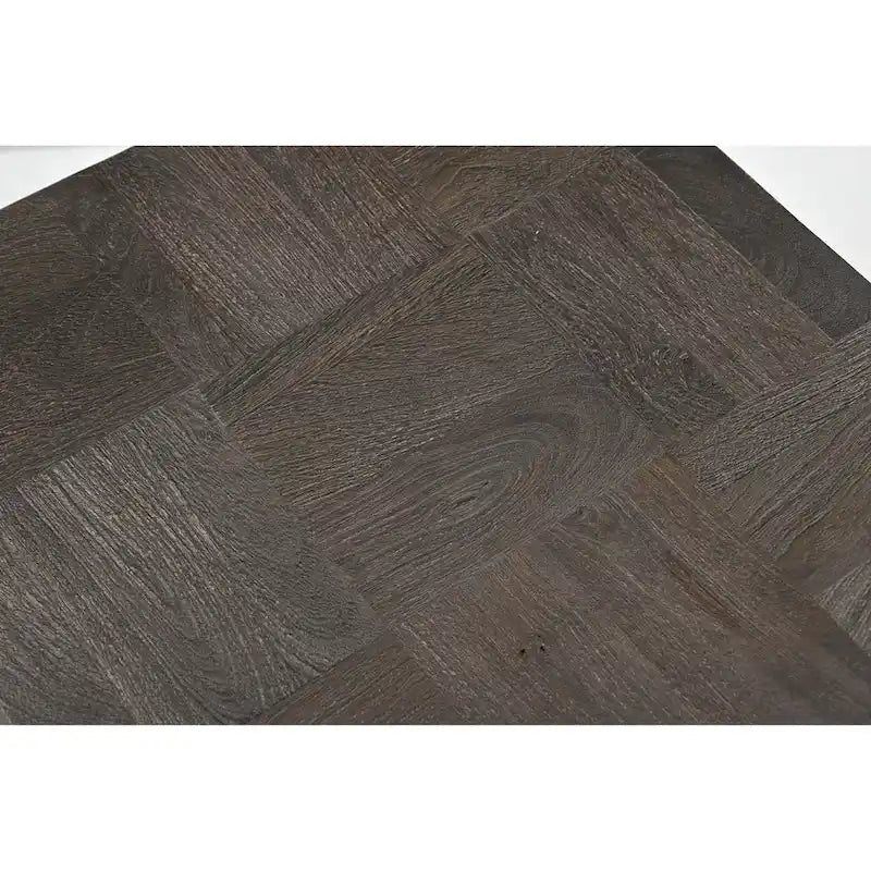 Table d'appoint en bois massif Marron foncé / Marron / Gris foncé — Style moderne, 1 personne