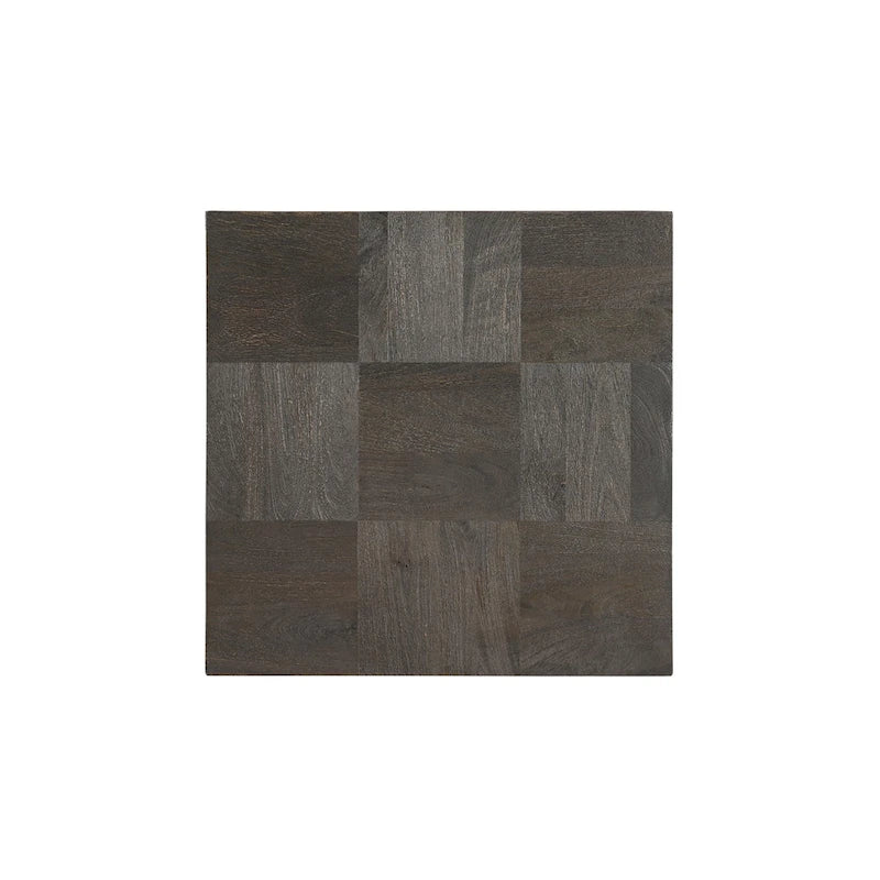 Table d'appoint en bois massif Marron foncé / Marron / Gris foncé — Style moderne, 1 personne