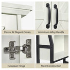 Meuble de rangement pour WC, 2 portes, 1 étagère ouverte, Gris / Expresso / Crème, pour 1 personne