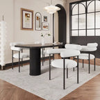 Chaises de salle à manger en tissu noir/blanc/gris avec pieds en métal, lot de 2 ou 4