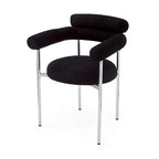 Chaises de salle à manger en tissu noir/blanc/gris avec pieds en métal, lot de 2 ou 4