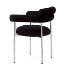 Chaises de salle à manger en tissu noir/blanc/gris avec pieds en métal, lot de 2 ou 4