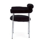 Chaises de salle à manger en tissu noir/blanc/gris avec pieds en métal, lot de 2 ou 4
