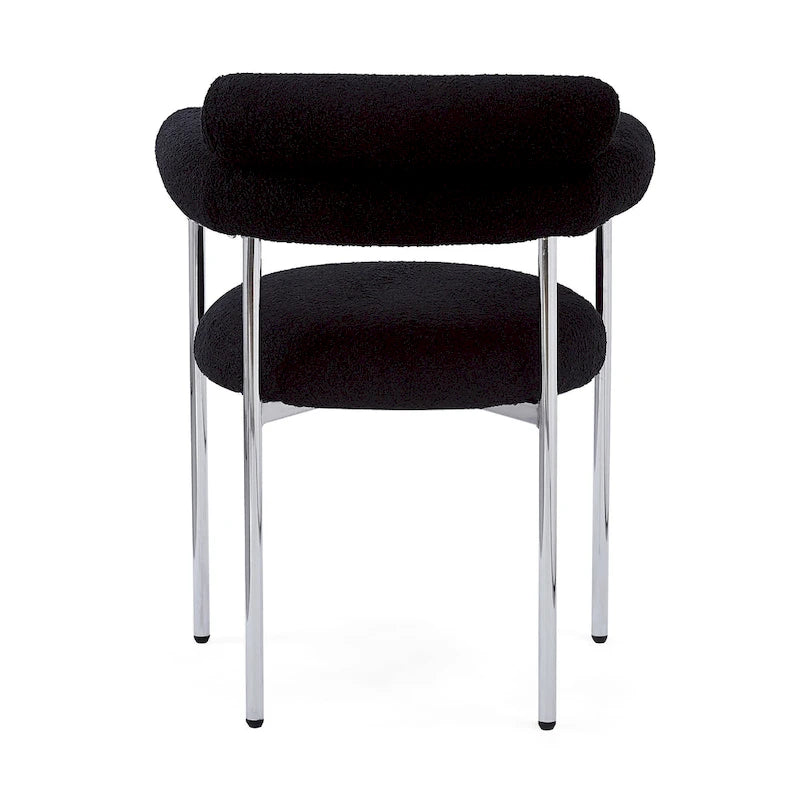 Chaises de salle à manger en tissu noir/blanc/gris avec pieds en métal, lot de 2 ou 4