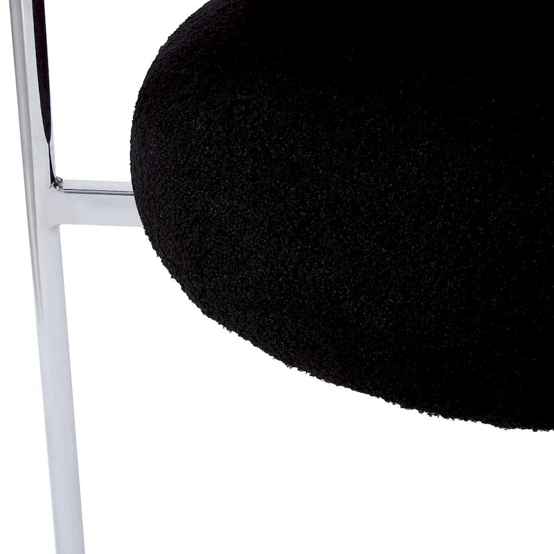 Chaises de salle à manger en tissu noir/blanc/gris avec pieds en métal, lot de 2 ou 4