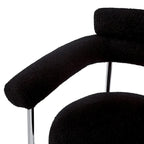 Chaises de salle à manger en tissu noir/blanc/gris avec pieds en métal, lot de 2 ou 4