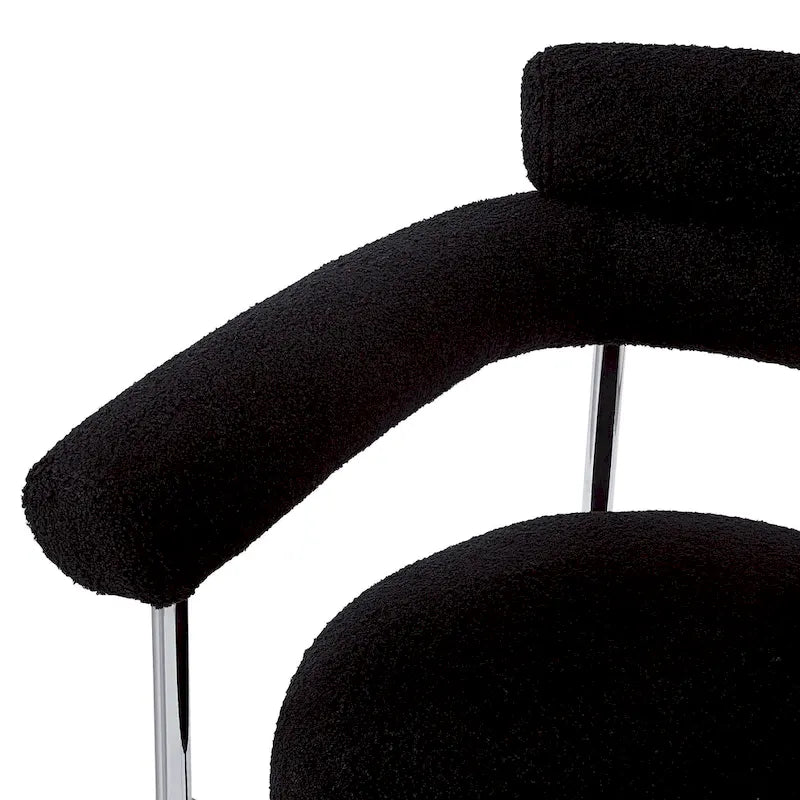 Chaises de salle à manger en tissu noir/blanc/gris avec pieds en métal, lot de 2 ou 4