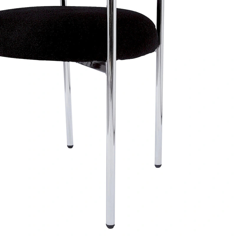 Chaises de salle à manger en tissu noir/blanc/gris avec pieds en métal, lot de 2 ou 4
