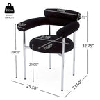 Chaises de salle à manger en tissu noir/blanc/gris avec pieds en métal, lot de 2 ou 4