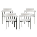 Chaises de salle à manger en tissu noir/blanc/gris avec pieds en métal, lot de 2 ou 4