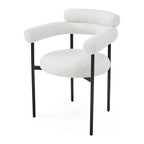 Chaises de salle à manger en tissu noir/blanc/gris avec pieds en métal, lot de 2 ou 4