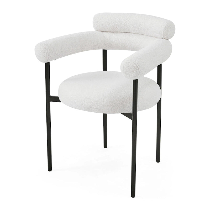 Chaises de salle à manger en tissu noir/blanc/gris avec pieds en métal, lot de 2 ou 4