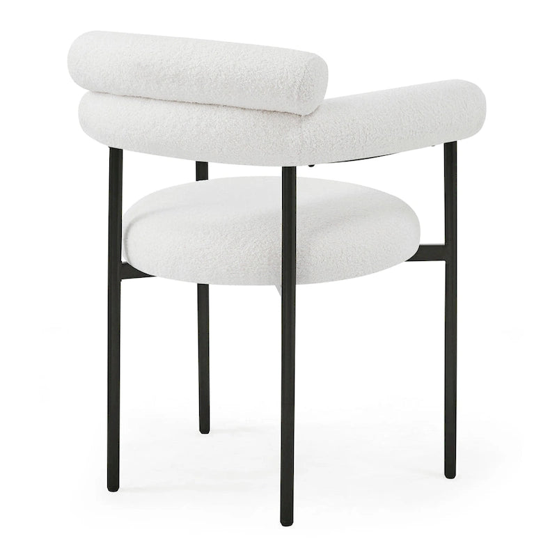 Chaises de salle à manger en tissu noir/blanc/gris avec pieds en métal, lot de 2 ou 4