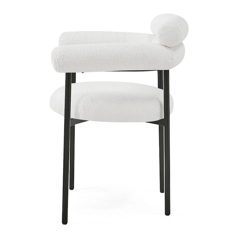 Chaises de salle à manger en tissu noir/blanc/gris avec pieds en métal, lot de 2 ou 4