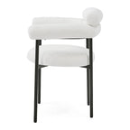 Chaises de salle à manger en tissu noir/blanc/gris avec pieds en métal, lot de 2 ou 4