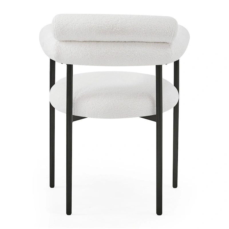 Chaises de salle à manger en tissu noir/blanc/gris avec pieds en métal, lot de 2 ou 4