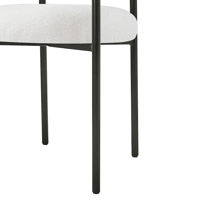 Chaises de salle à manger en tissu noir/blanc/gris avec pieds en métal, lot de 2 ou 4