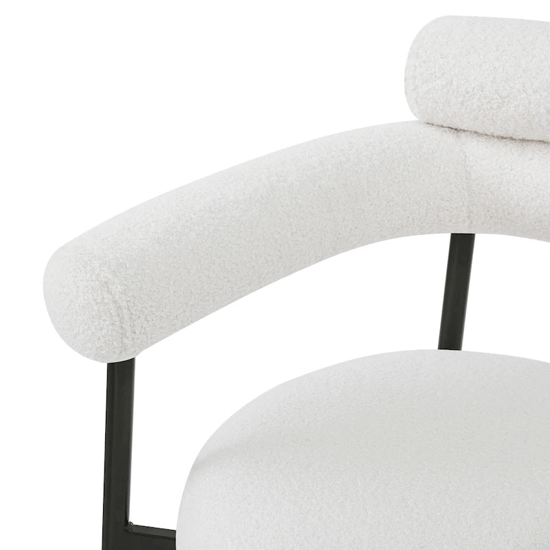 Chaises de salle à manger en tissu noir/blanc/gris avec pieds en métal, lot de 2 ou 4