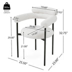 Chaises de salle à manger en tissu noir/blanc/gris avec pieds en métal, lot de 2 ou 4