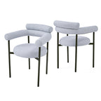 Chaises de salle à manger en tissu noir/blanc/gris avec pieds en métal, lot de 2 ou 4