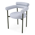 Chaises de salle à manger en tissu noir/blanc/gris avec pieds en métal, lot de 2 ou 4