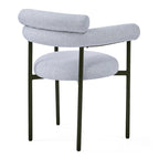 Chaises de salle à manger en tissu noir/blanc/gris avec pieds en métal, lot de 2 ou 4