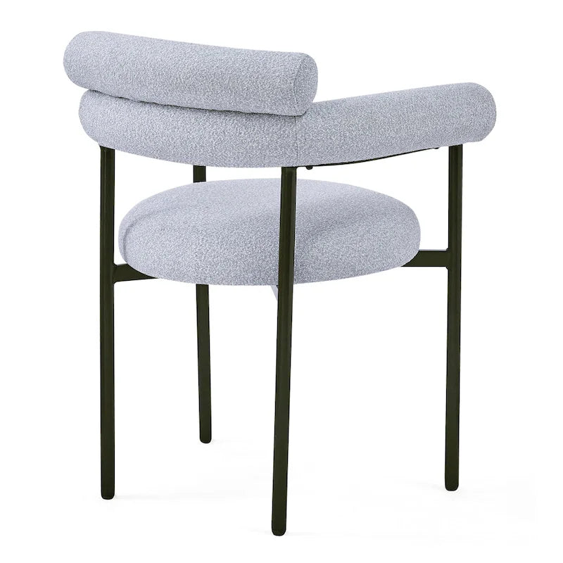 Chaises de salle à manger en tissu noir/blanc/gris avec pieds en métal, lot de 2 ou 4