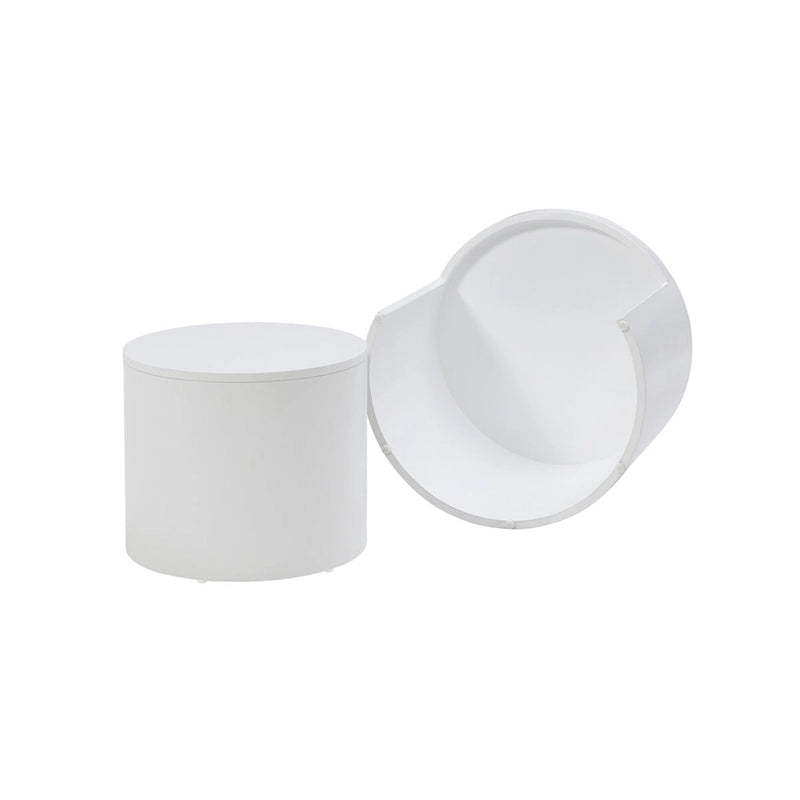 Tables gigognes blanches/noires, lot de 2