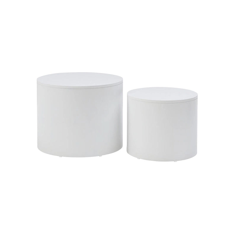 Tables gigognes blanches/noires, lot de 2