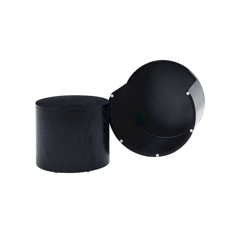 Tables gigognes blanches/noires, lot de 2